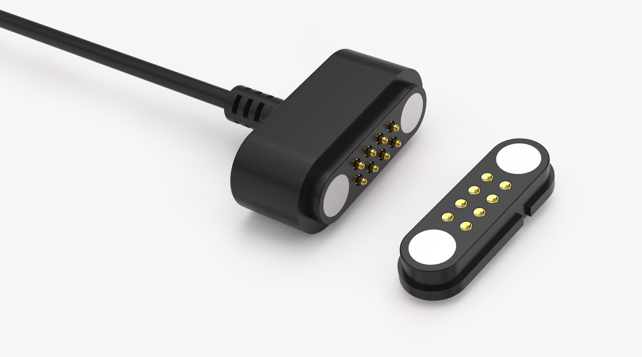 磁吸數(shù)據(jù)線 HT磁性系列：8PIN，電鍍黃銅Au3u，電壓5V，電流2A，工作行程1.0mm:50gfMax，彈力壽命10000次+，工作溫度-30°~85° 